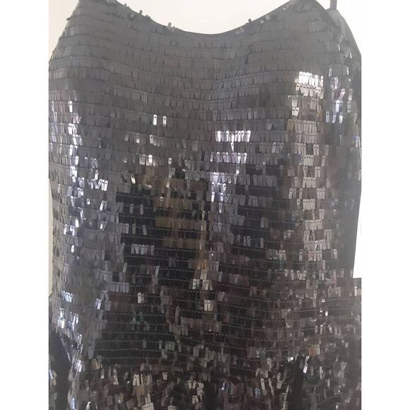 NWT~VIOLET WEEKEND Black Sequin Bubble Hem Fit & Flare Dress Sz 11/12 - Picture 2 of 8